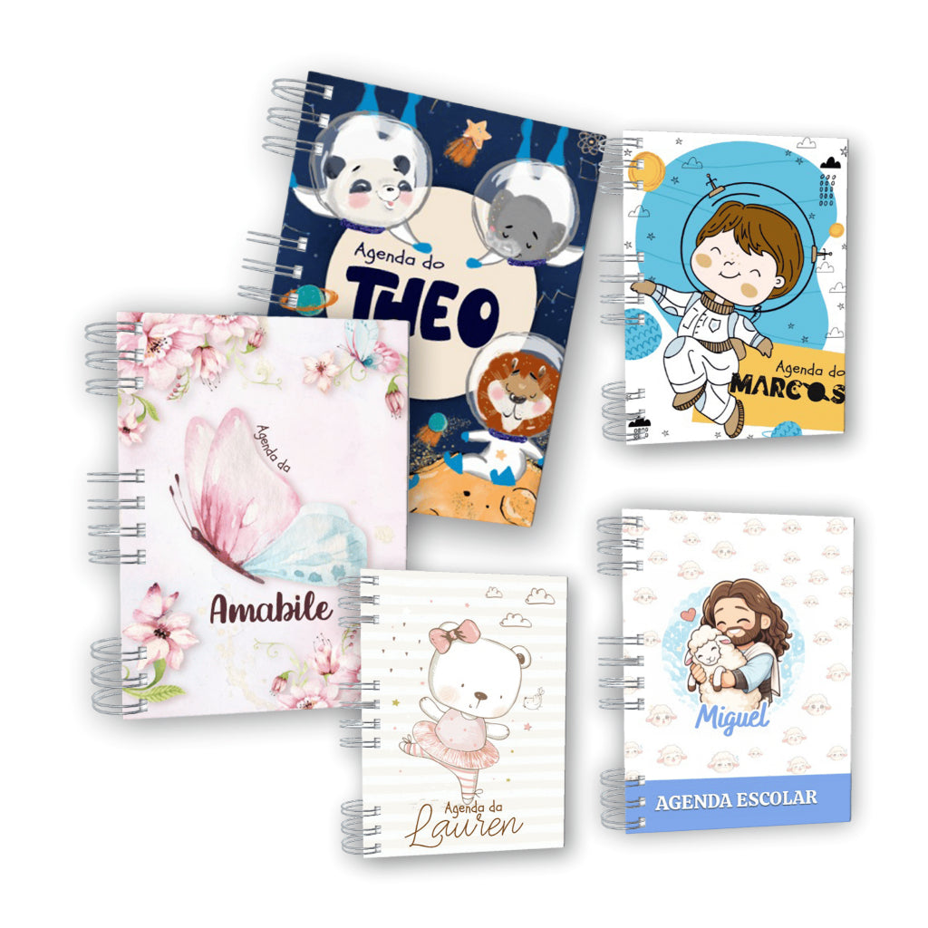 Agenda Escolar - Personalizada -  Infantil  - Caderno - c Informações Médicas- 200 páginas