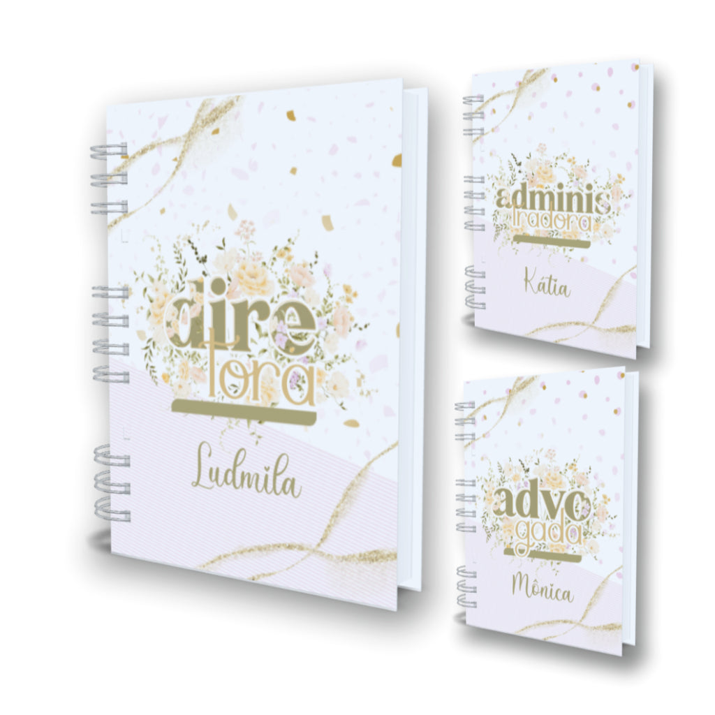 Caderno - Nome Personalizado - Profissões - Capa Dura - Holográfico  - Tam A5