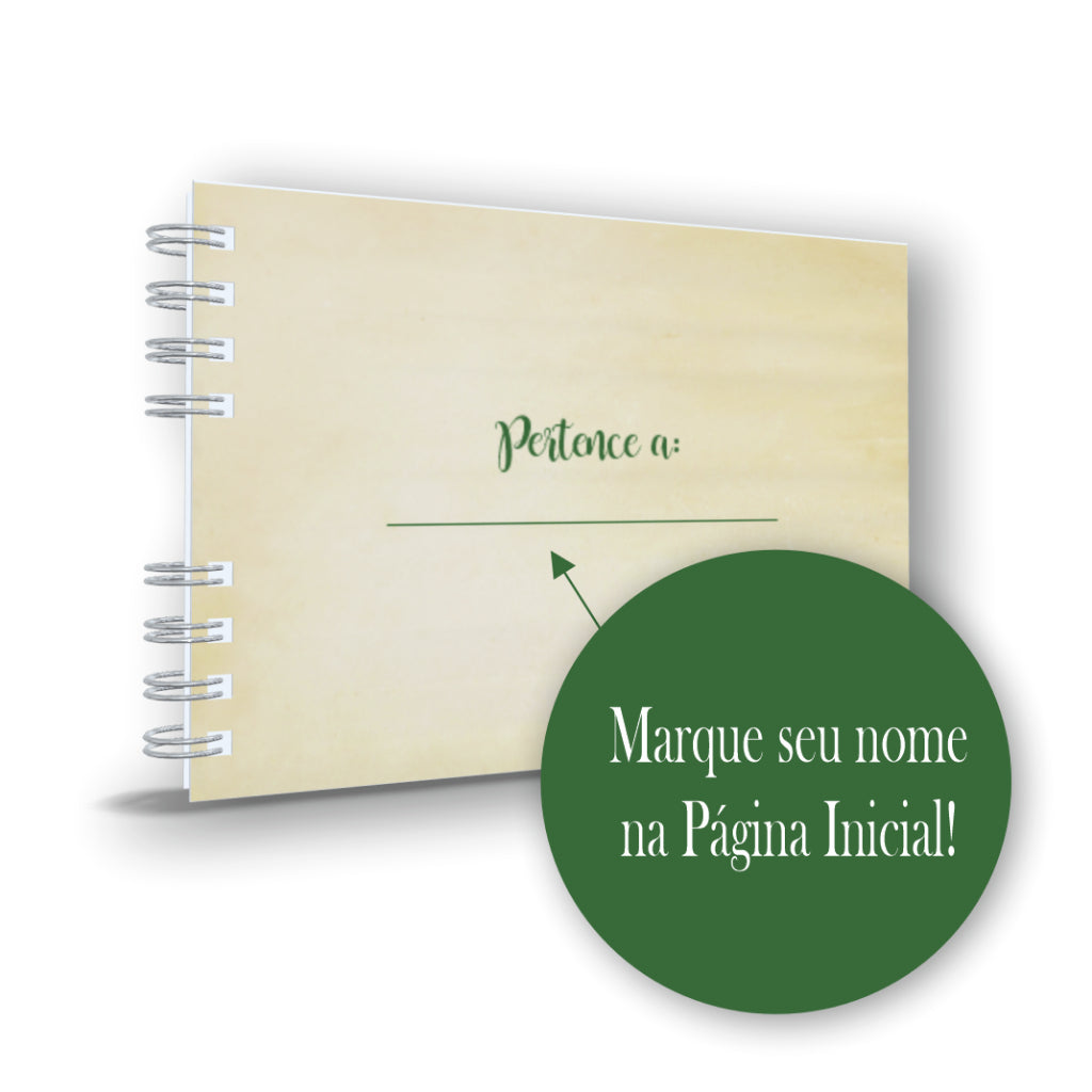 Planner Semanal - Personalizado - Folhas - Fosco - Horizontal - Capa Dura - Holográfico