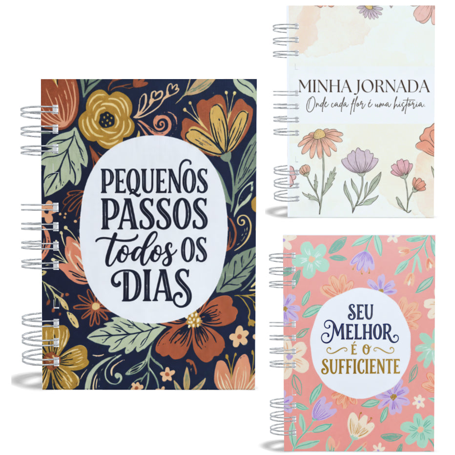 Caderno de Anotações A5 200 Pág Pautado Sketchbook Capa Dura Diversas Capas frases Motivacionais
