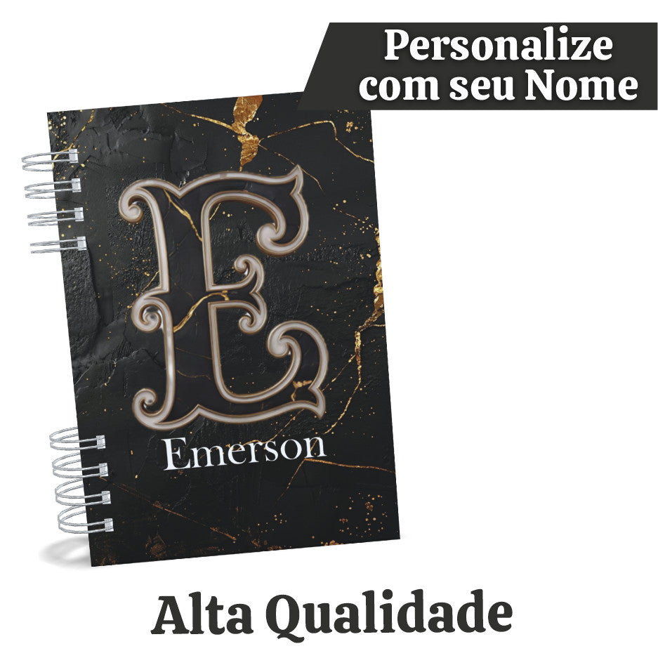 Kit Presente Caderneta Personalizada + Caneta com Nome - Garrafa - Caixa - Agenda - Homem - Brinde