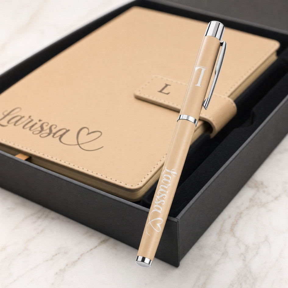 Kit Executivo Personalizado Agenda Caneta Metal Gravação Laser Caixa Presente Brinde Corporativo